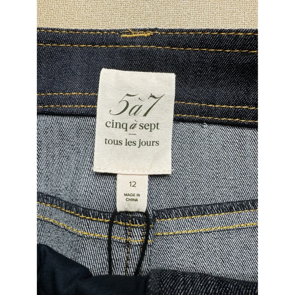 NWT Cinq a Sept Tana Denim‎ Maxi Skirt Indigo Blue Front Slit MSRP:$295